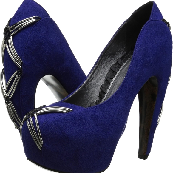 Bettie Page Blue Platform Heels - Picture 11 of 11